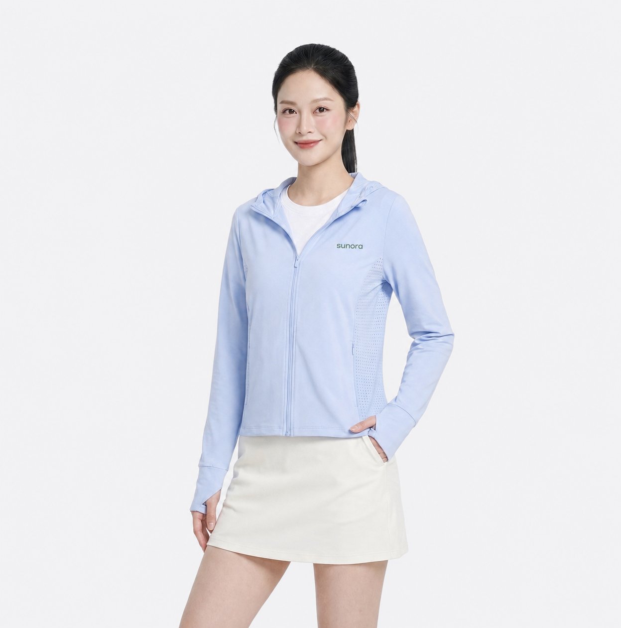 Áo khoác chống nắng nữ Sunora Ice Silk màu xanh dương